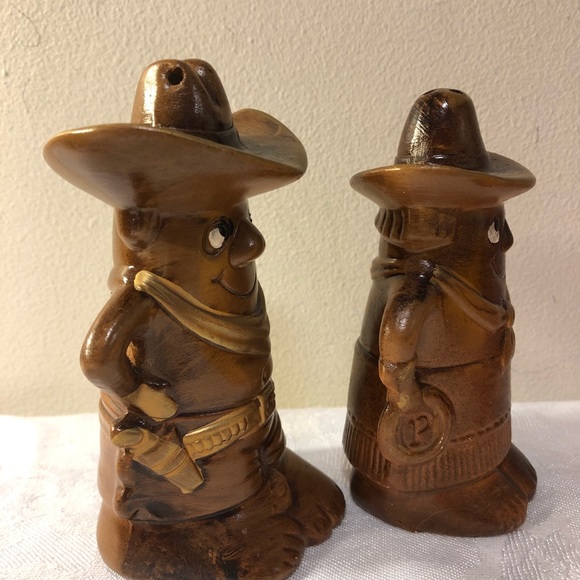 Cowboy Cowgirl Salt Pepper Shakers Treasure Craft Vintage 5" Vintage Western - Picture 3 of 8